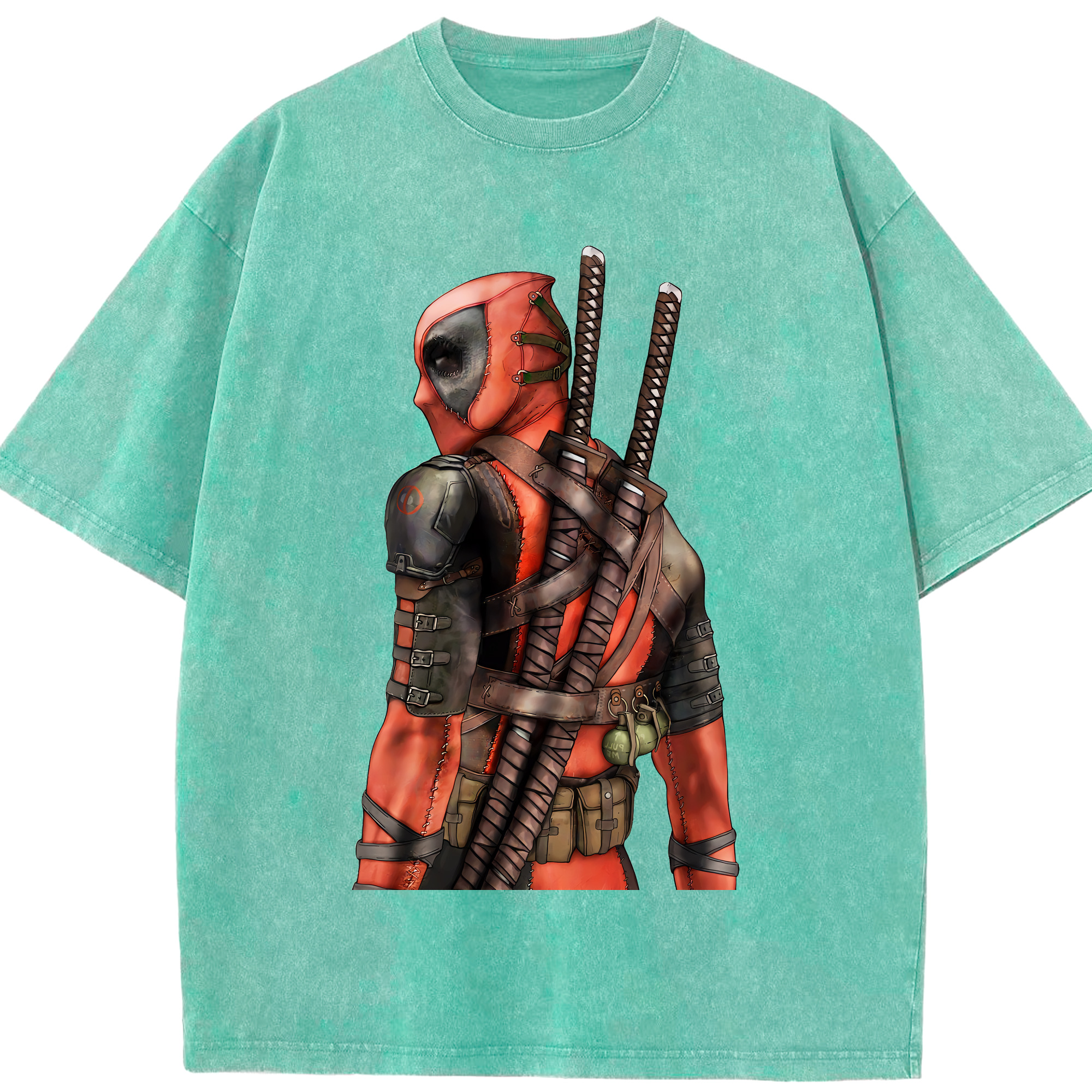 （画像用） Deadpool デッドプール 綿100% ヴィンテージ風 半袖Tシャツ（フロントプリント）